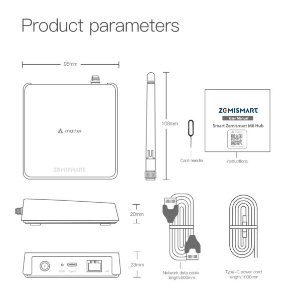 ⁦جهاز Hub ذكي Matter من Zemismart – جسر تحكم متكامل يدعم Zigbee – متوافق مع Google Home وSmartThings وتطبيق Tuya⁩ - الصورة ⁦9⁩